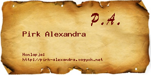 Pirk Alexandra névjegykártya